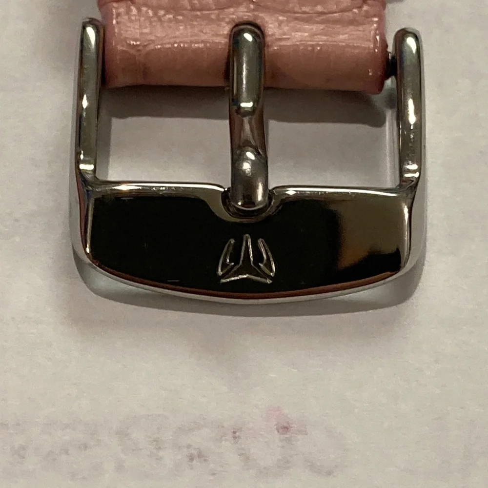 TechnoMarine pink watch strap, stamped Louisiana Alligator Handmade, 17R
